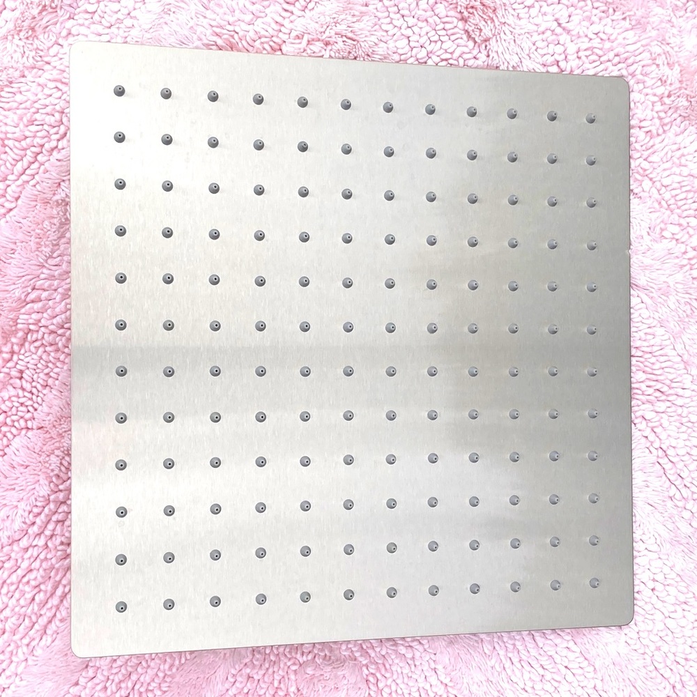 Rainfall showerhead stainless steel brushed nickel finish